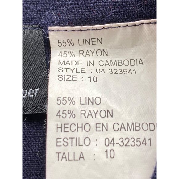 M.H.M Melissa Harper Dress Womens 10 Green Navy 2 pc Maxi Jacket Set Linen blend - Picture 3 of 16